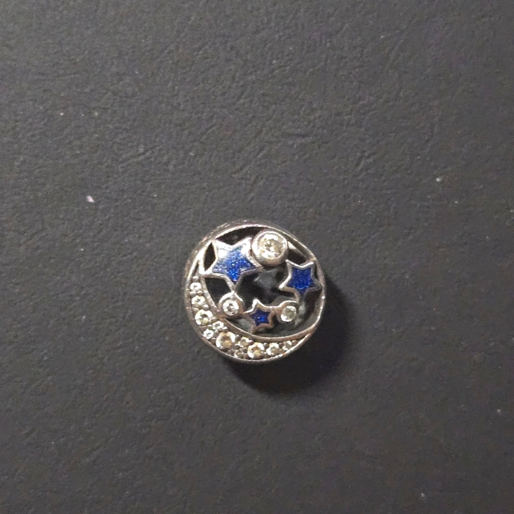 Pandora Silver and Blue Star Moon Charm